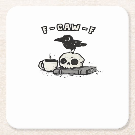 F Caw F Cool Unique Look スクエアペーパーコースター (正面)