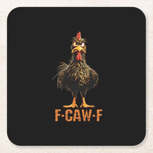 F-Caw-F Creative Casual スクエアペーパーコースター (正面)