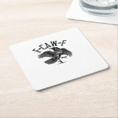 F Caw F Crow おしゃれ カジュアル スクエアペーパーコースター (アングル)