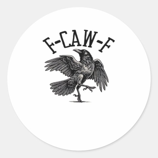 F Caw F Crow おしゃれ カジュアル ラウンドシール (正面)
