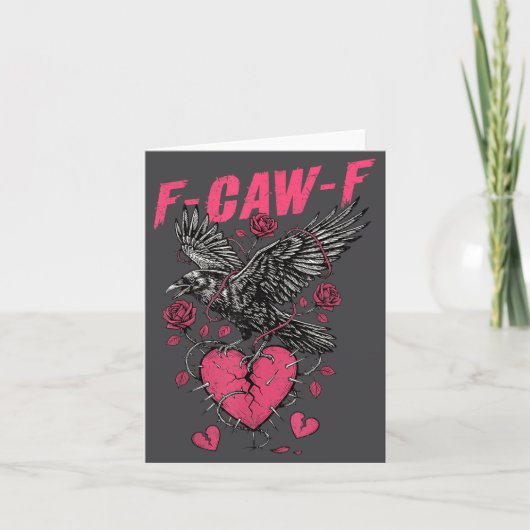 F Caw F Crow Anti Valentine's Day Dark Gothic Brok カード (正面)