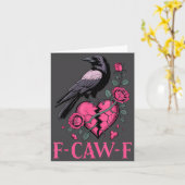 F Caw F Crow Anti Valentine's Day Dark Gothic Brok カード (黄色い花)