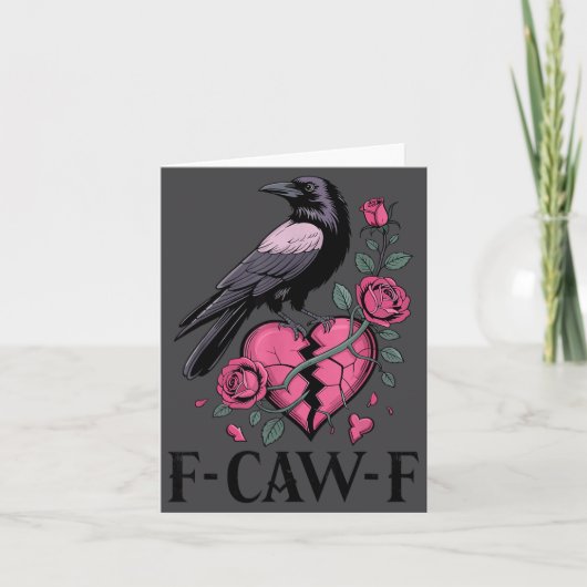 F Caw F Crow Anti Valentine's Day Dark Gothic Brok カード (正面)