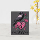 F Caw F Crow Anti Valentine's Day Dark Gothic Brok カード (黄色い花)