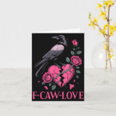 F Caw F Crow Anti Valentine's Day Dark Gothic Brok カード (黄色い花)