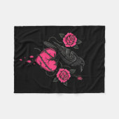 F Caw F Crow Anti Valentine's Day Dark Gothic Brok フリースブランケット (正面(横))