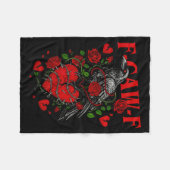 F Caw F Crow Anti Valentine's Day Dark Gothic Brok フリースブランケット (正面(横))