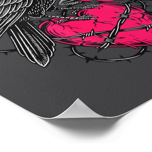 F Caw F Crow Anti Valentine's Day Dark Gothic Brok ポスター (角)