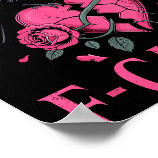 F Caw F Crow Anti Valentine's Day Dark Gothic Brok ポスター (角)