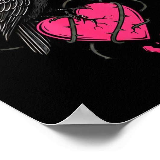 F Caw F Crow Anti Valentine's Day Dark Gothic Brok ポスター (角)