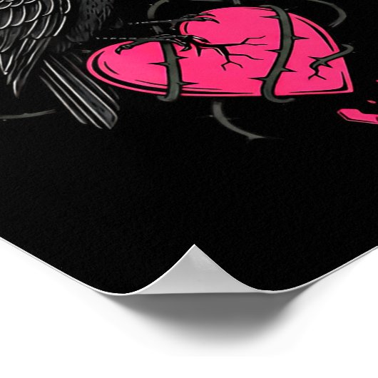 F Caw F Crow Anti Valentine's Day Dark Gothic Brok ポスター (角)