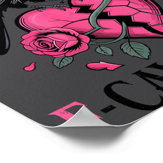 F Caw F Crow Anti Valentine's Day Dark Gothic Brok ポスター (角)