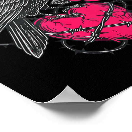 F Caw F Crow Anti Valentine's Day Dark Gothic Brok ポスター (角)