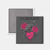 F Caw F Crow Anti Valentine's Day Dark Gothic Brok マグネット (正面/裏面)