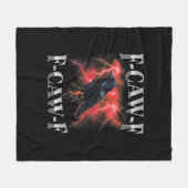 F-Caw-F Crow Bird Raven Gothic Meme フリースブランケット (正面(横))