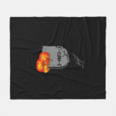 F-Caw-F Crow Classic Retro Cool フリースブランケット (正面(横))