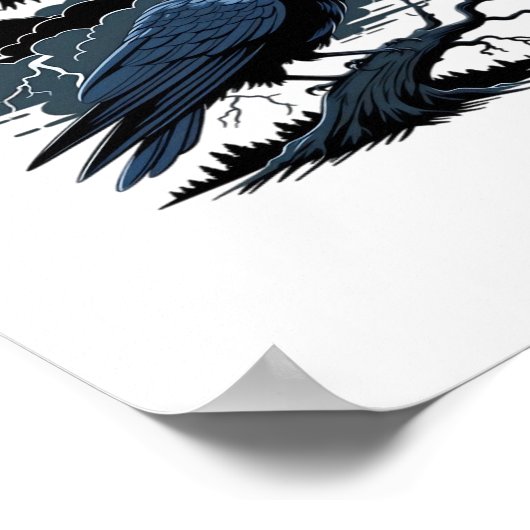 F-Caw-F Crow Essential Retro Classic ポスター (角)