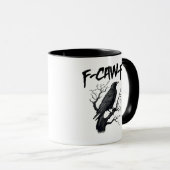 F Caw F Crow、F-Caw-F 笑顔を運ぶ鳥の面白いミーム マグカップ (正面右)