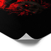 F-Caw-F Crow Funny Bird Red Moon Gothic ポスター (角)