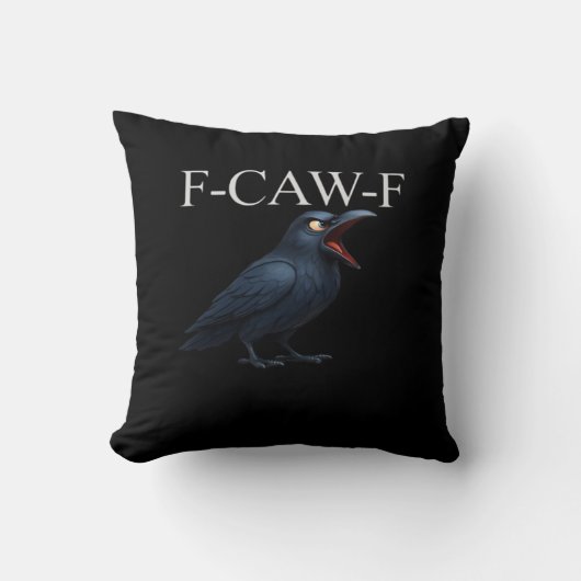 F-Caw-F Crow Funny Crow F-Caw-F Gear Cool Unique クッション (正面)