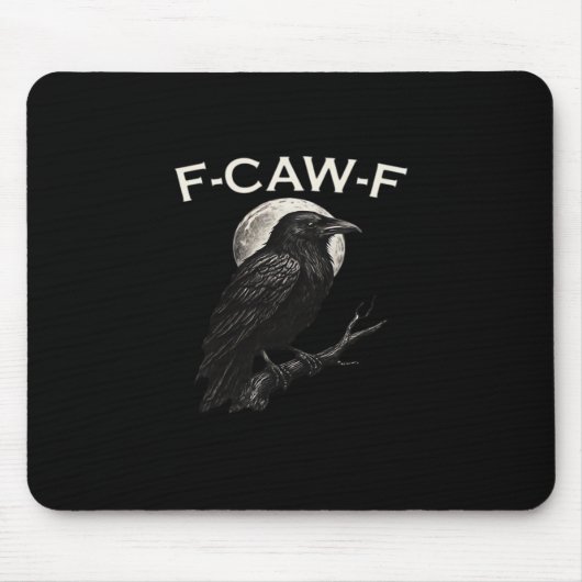 F-Caw-F Crow Funny Crow F-Caw-F Gear Minimal Clean マウスパッド (正面)