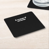 F-Caw-F Crow Funny Crow Retro Classic スクエアペーパーコースター (アングル)