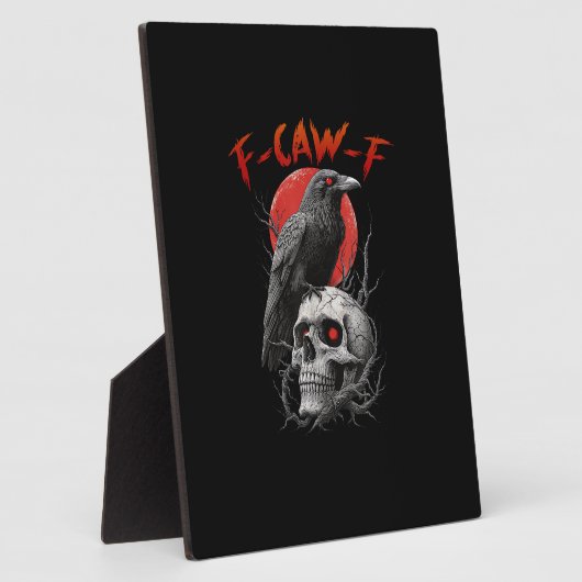 F-Caw-F Crow Funny F-Caw-F Aesthetic Design フォトプラーク (側面)