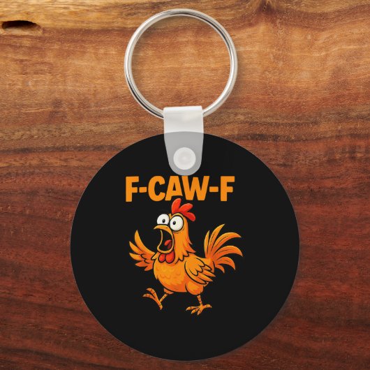 F-caw-f Crow Funny Fcawf Black Bird Chicken Meme G キーホルダー (正面)