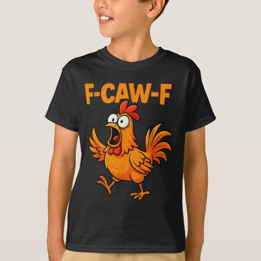 F-caw-f Crow Funny Fcawf Black Bird Chicken Meme G Tシャツ (正面)