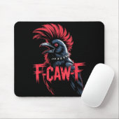 F-caw-f Crow Funny Gothic Moon Black Bird Hallowee マウスパッド (マウス)