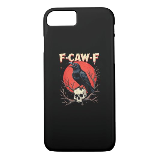 F-Caw-F Crow Funny Gothic Raven Humor Style Case-Mate iPhoneケース (裏面)