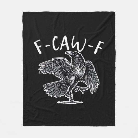 F-Caw-F Crow Gothic Humor Funny フリースブランケット (正面)