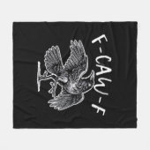F-Caw-F Crow Gothic Humor Funny フリースブランケット (正面(横))