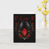 F Caw F Crow Heart Funny Anti Valentine Day Single カード (黄色い花)