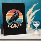 F-Caw-F Crow Humor Funny Gothic Retro Classic フォトプラーク (側面)