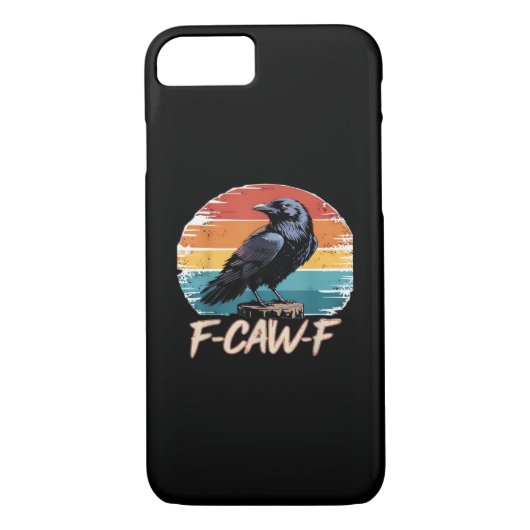 F-Caw-F Crow Humor Funny Gothic Retro Classic Case-Mate iPhoneケース (裏面)