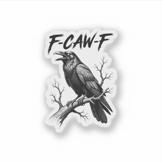 F Caw F Crow Lover Raven Meme Classic Style シール (正面)