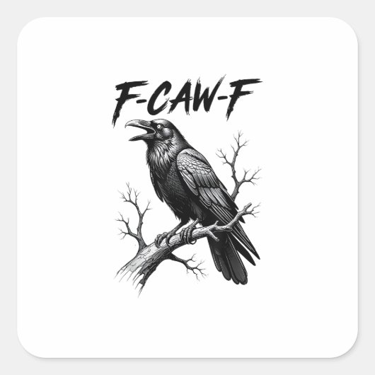 F Caw F Crow Lover Raven Meme Classic Style スクエアシール (正面)