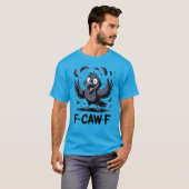 F CAW F Crow Meme Funny Cartoon Bird Raven Tシャツ (正面フル)