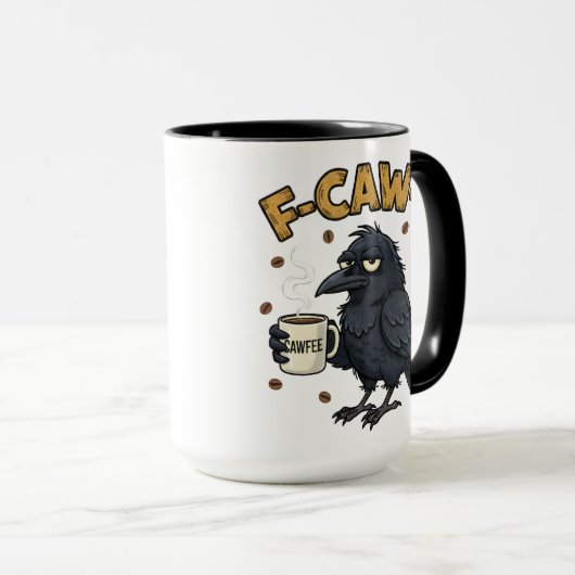 F-CAW-F Crow Mug | Funny F Caw F Coffee Mug  マグカップ (正面右)