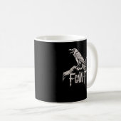 F-Caw-F Crow Pun Funny Bird Cawing Grunge Back コーヒーマグカップ (正面右)