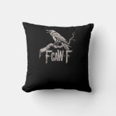 F-Caw-F Crow Pun Funny Bird Cawing Grunge Back Tri クッション (正面)