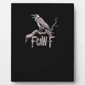 F-Caw-F Crow Pun Funny Bird Cawing Grunge Back Tri フォトプラーク (正面)