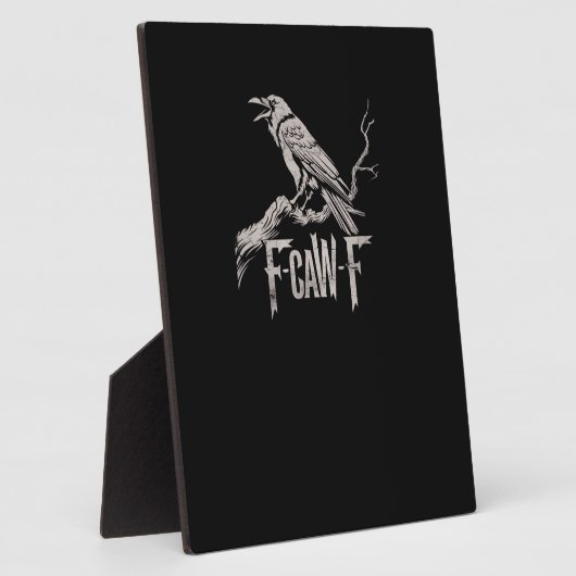 F-Caw-F Crow Pun Funny Bird Cawing Grunge Back Tri フォトプラーク (側面)