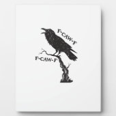F-Caw-F Crow Pun Funny Bird Cawing Grunge Creative フォトプラーク (正面)