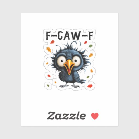 F-Caw-F Crow Pun Funny Bird Cawing Grunge Hallowee シール (シート)