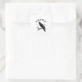 F-Caw-F Crow Pun Funny Bird Cawing Grunge Hallowee スクエアシール (バッグ)