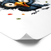 F-Caw-F Crow Pun Funny Bird Cawing Grunge Hallowee ポスター (角)