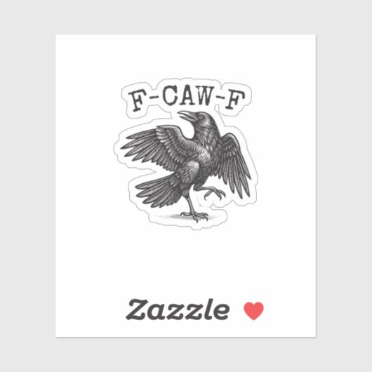F-Caw-F Crow Pun Funny Bird Cawing Grunge Retro Cl シール (シート)