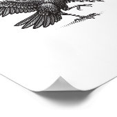 F-Caw-F Crow Pun Funny Bird Cawing Grunge Retro Cl ポスター (角)